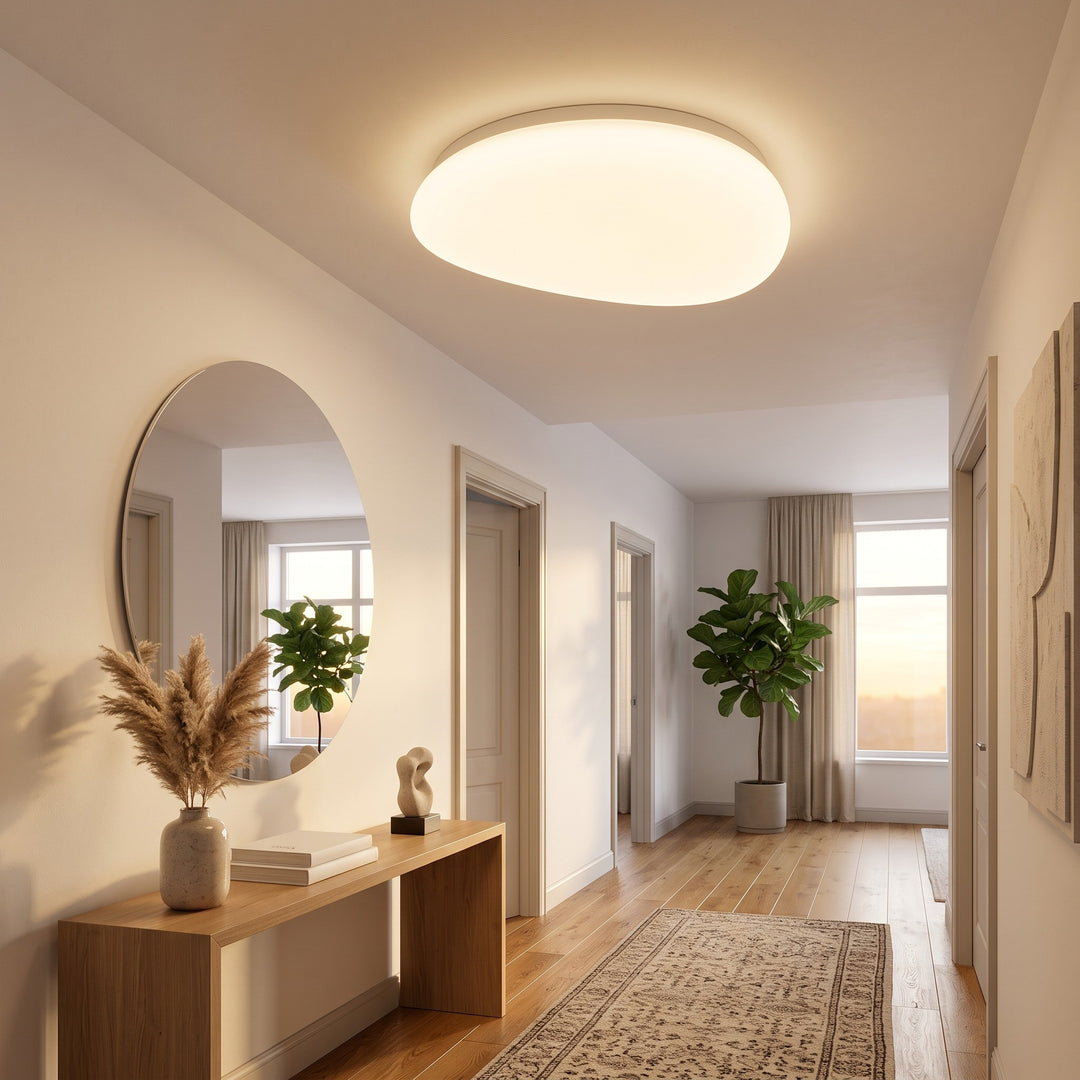 LED Ceiling Light - Flush Mount Pebble Shape