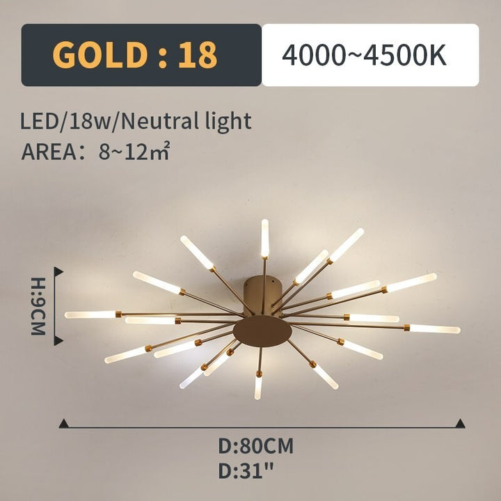LED Ceiling Light - Starburst with Integrated LEDs