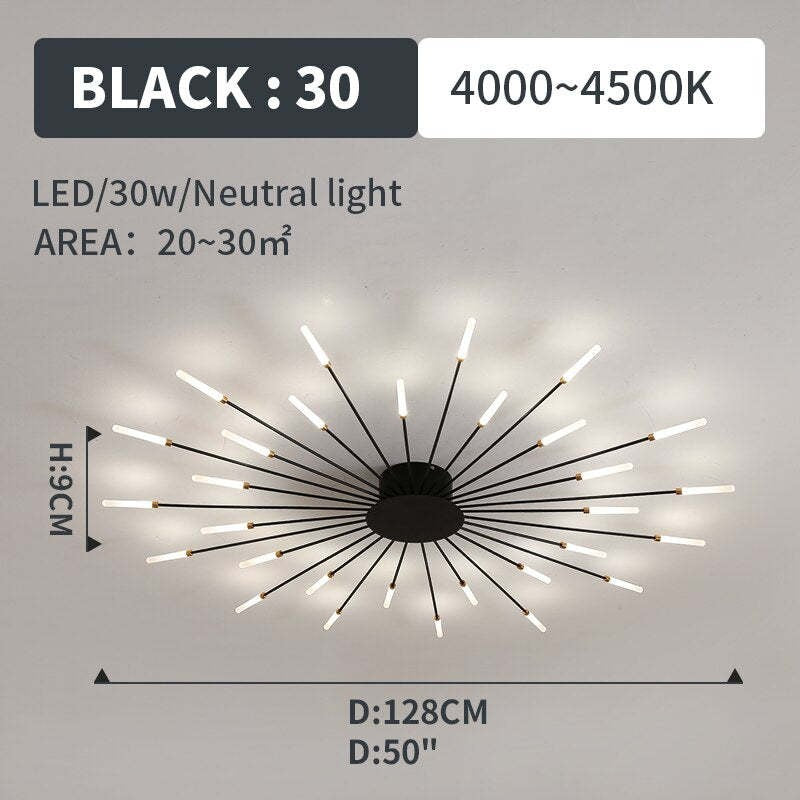 LED Ceiling Light - Starburst with Integrated LEDs