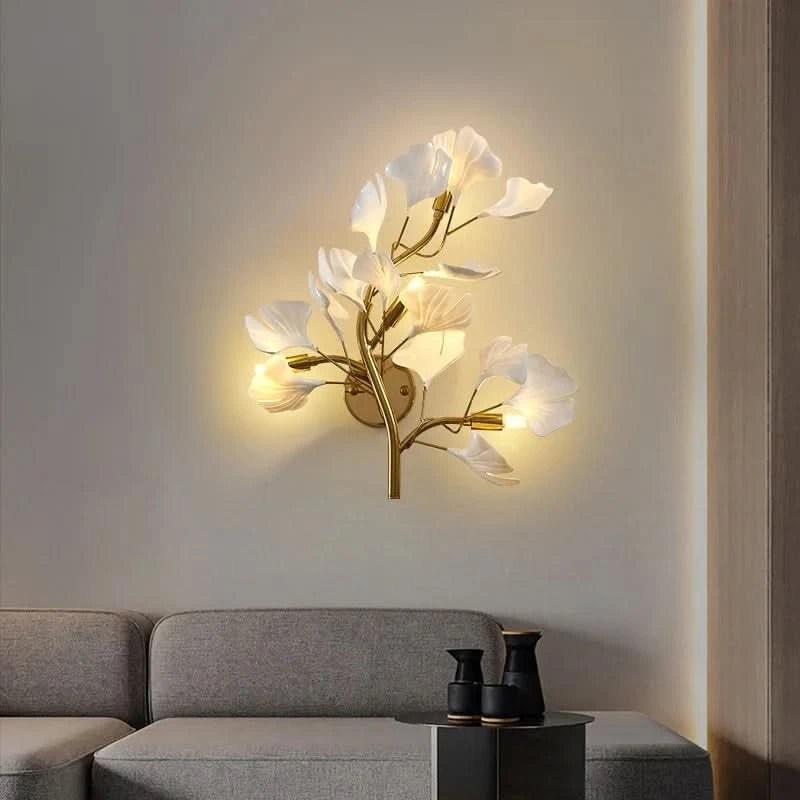 LED Wall Light Ginkgo Leaf - Branching Arms with Multiple Shades