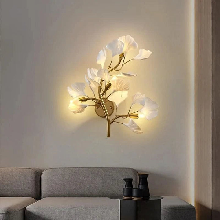 LED Wall Light Ginkgo Leaf - Branching Arms with Multiple Shades
