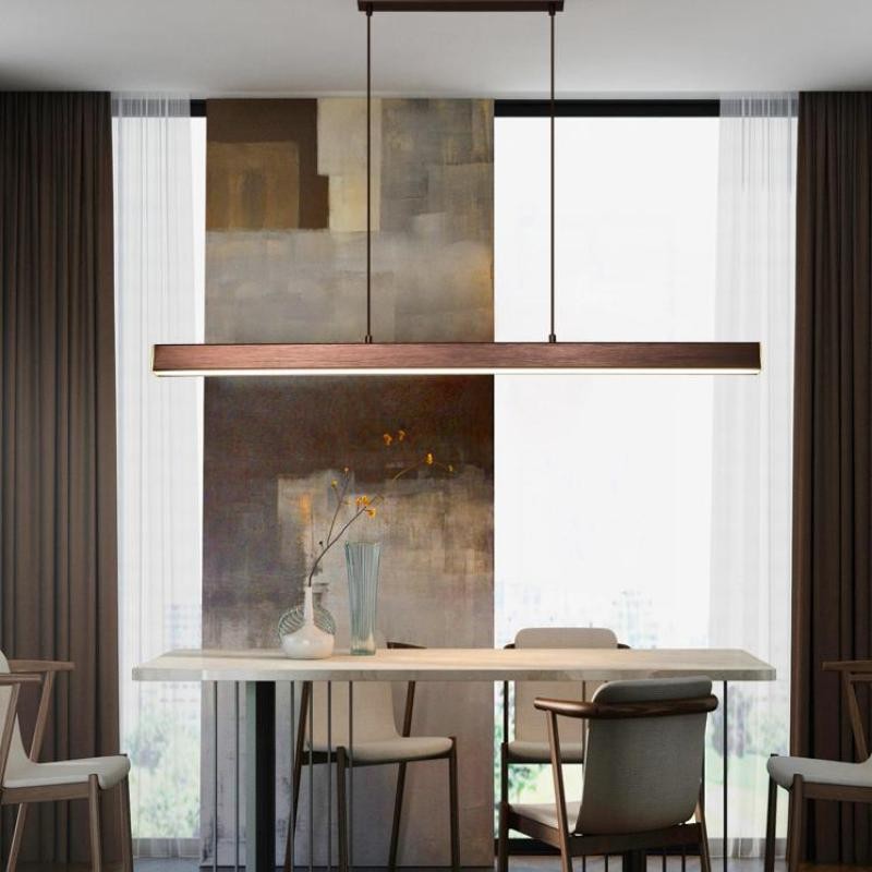 Linear LED Pendant Lamp - Modern Rectangular Bar