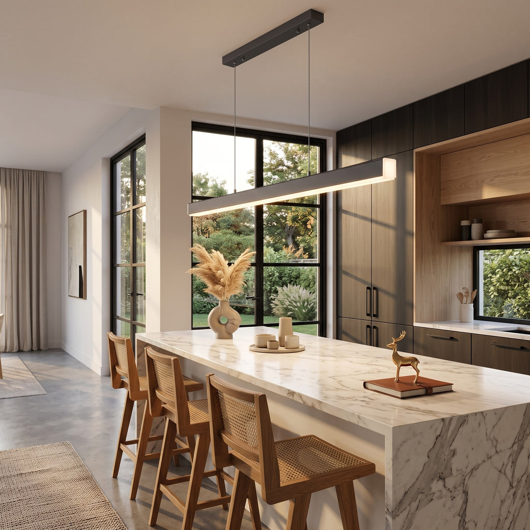 Linear LED Pendant Lamp - Modern Rectangular Bar