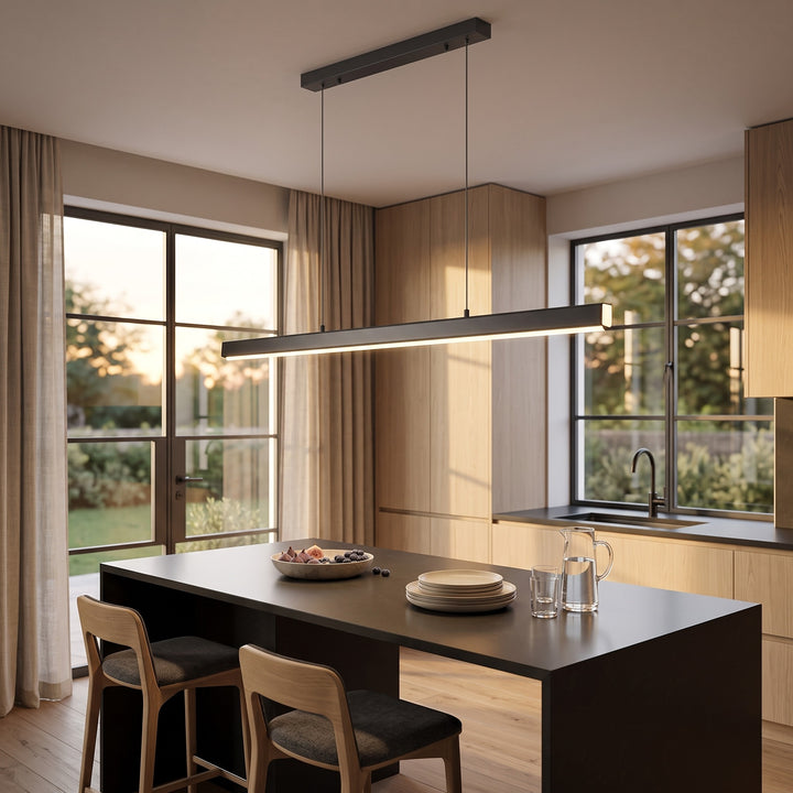 Linear LED Pendant Light styled in a home interior