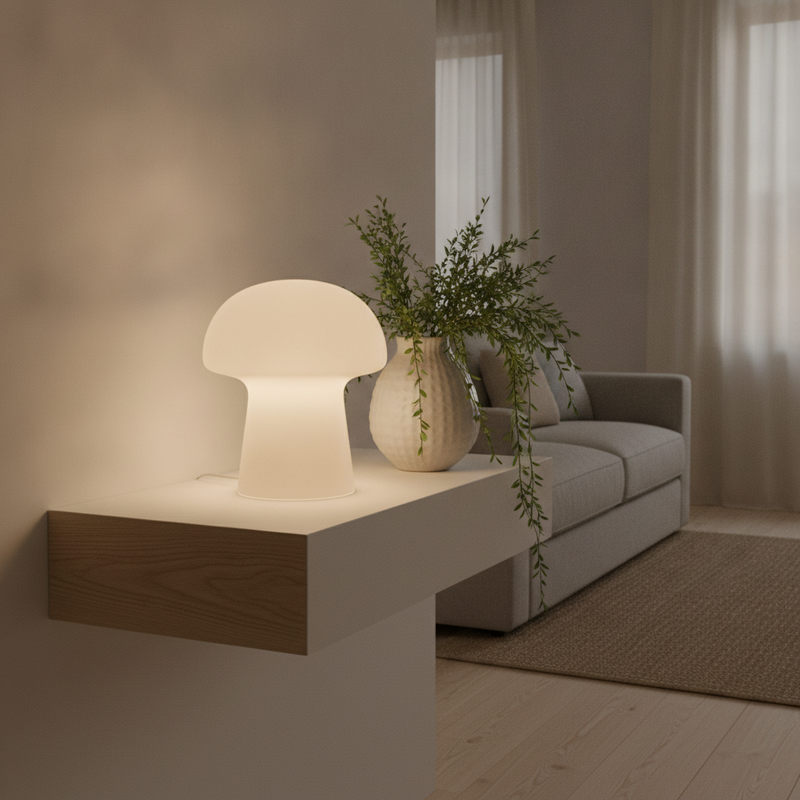 Lumen Frosted Glass Mushroom Lamp
