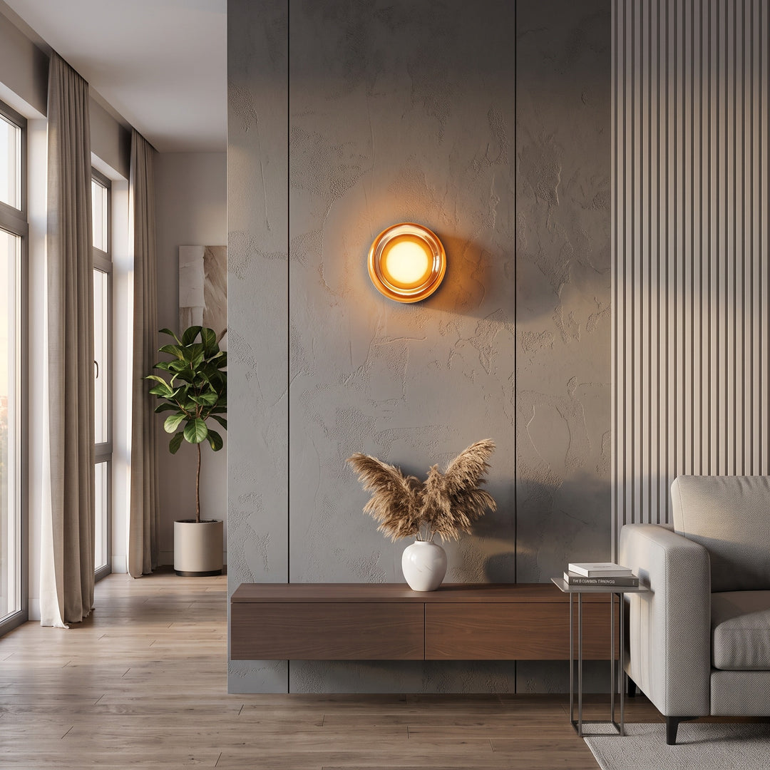 Wall Lamp - Circular LED with Glass Shade