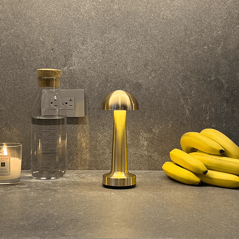 Metal Dome Table Lamp in Gold
