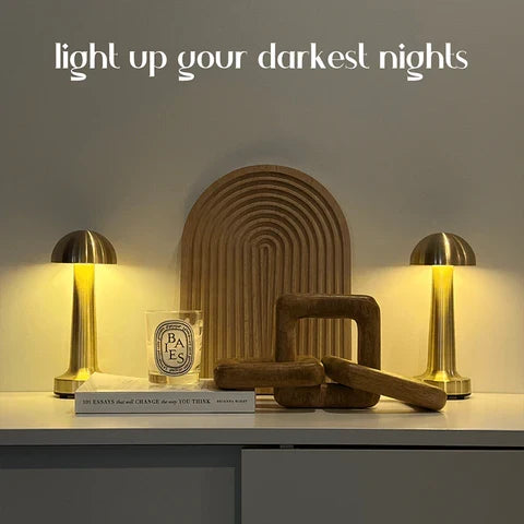 Metal Dome Table Lamp | Cordless Minimalist Bedside Lamp