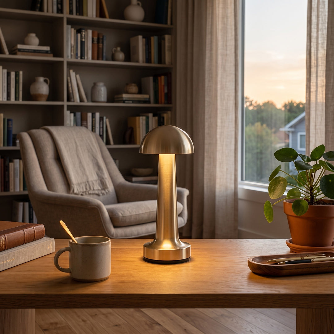 Metal Dome Table Lamp styled in a home interior