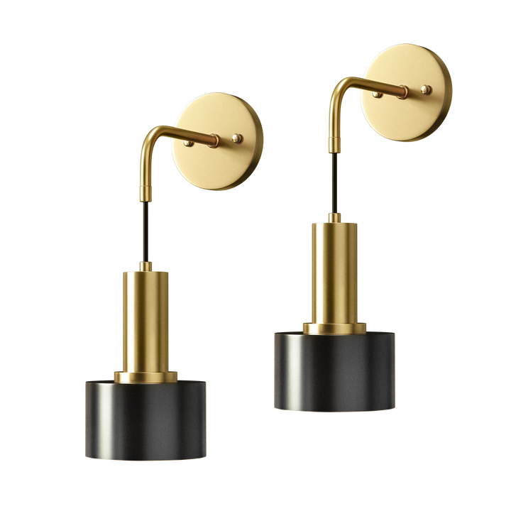Metal Drop Wall Sconce in Black