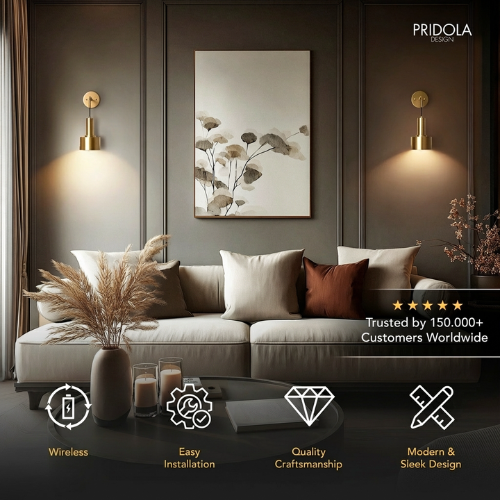 Metal Drop Wall Sconce | Modern Wireless Downlight Wall Lights
