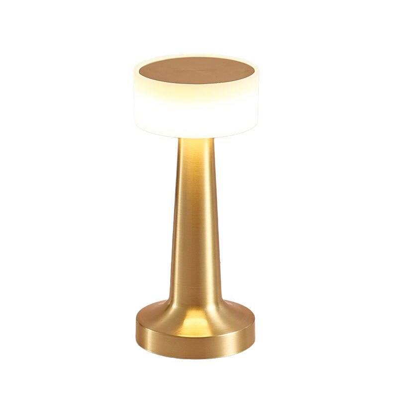 Metallic Disc Table Lamp in Gold
