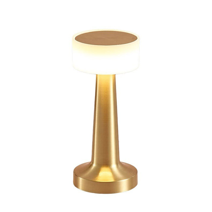 Metallic Disc Table Lamp in Gold