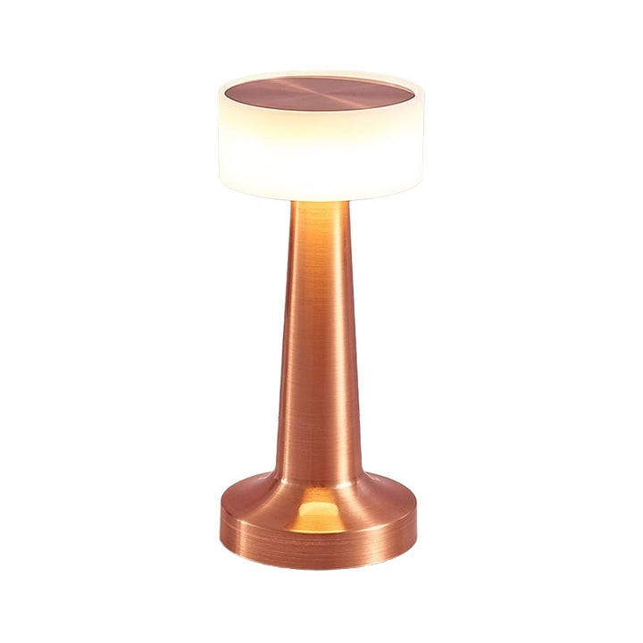 Metallic Disc Table Lamp in Rose Gold