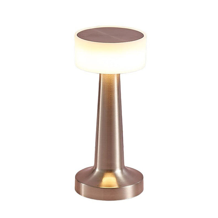 Metallic Disc Table Lamp in Silver