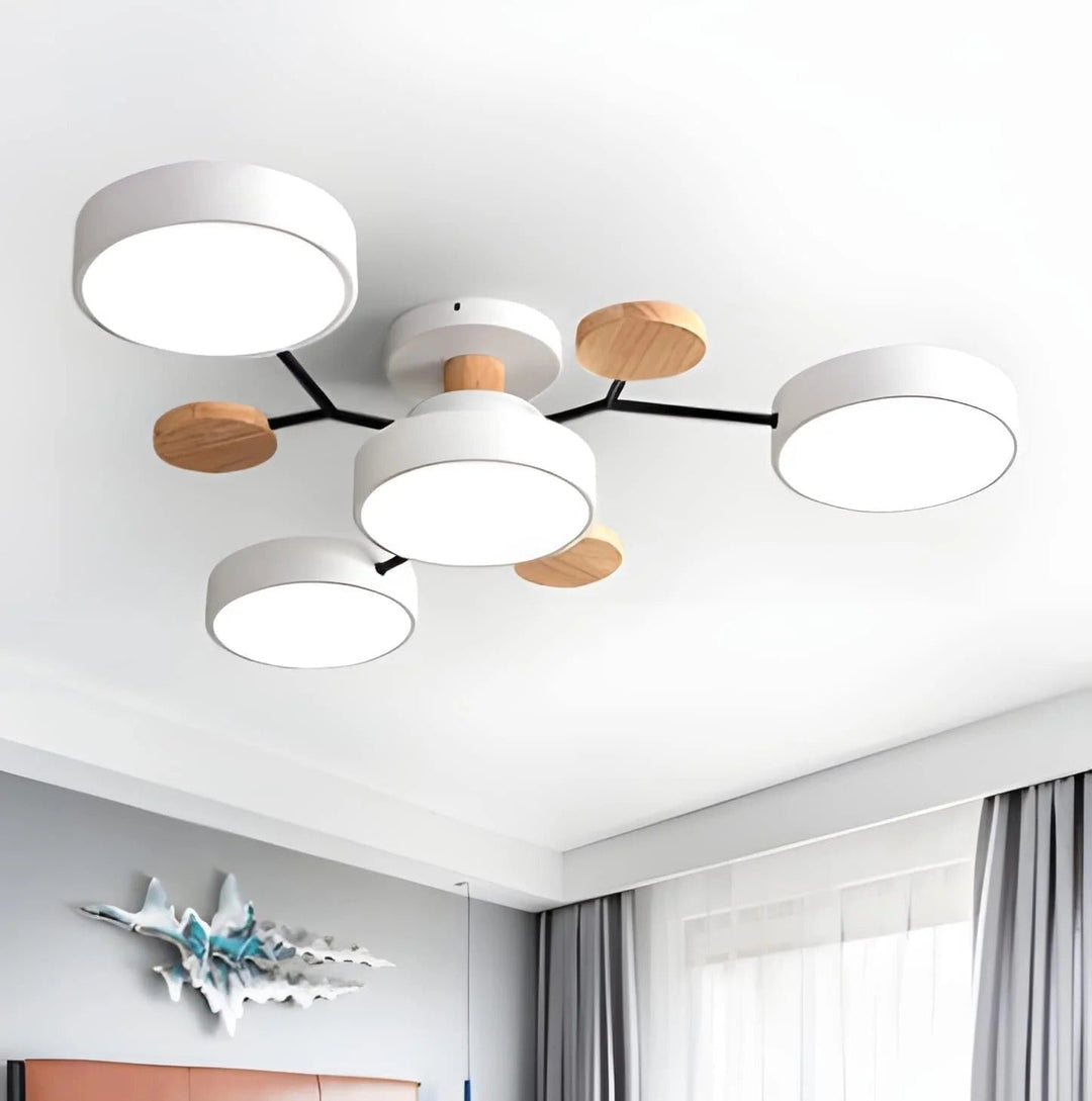 Modern LED Semi-Flush Ceiling Light in White