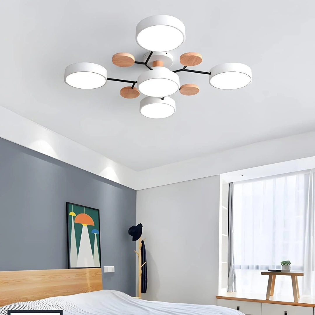 Modern LED Semi-Flush Ceiling Light in White