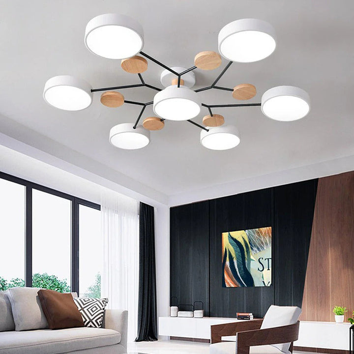 Modern LED Semi-Flush Ceiling Light in White