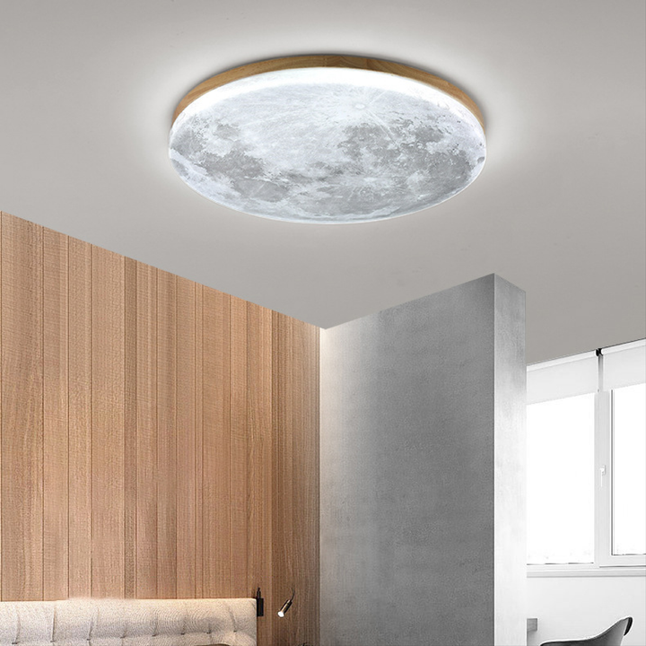 Moon LED Flush Ceiling Light | Modern Lunar Bedroom Ceiling Light
