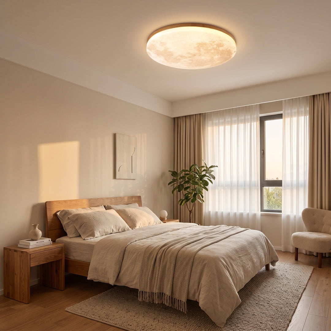 Moon LED Flush Ceiling Light styled in a home interior