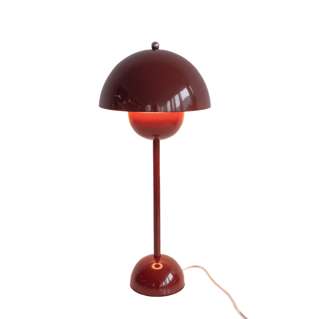 Mushroom Dome Table Lamp in Red