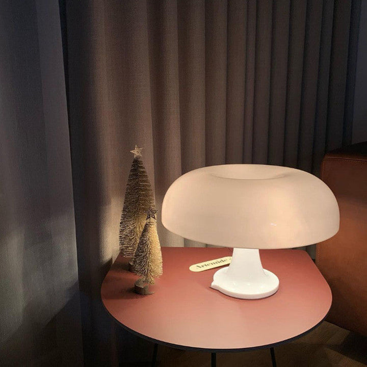 Mushroom Table Lamp in White