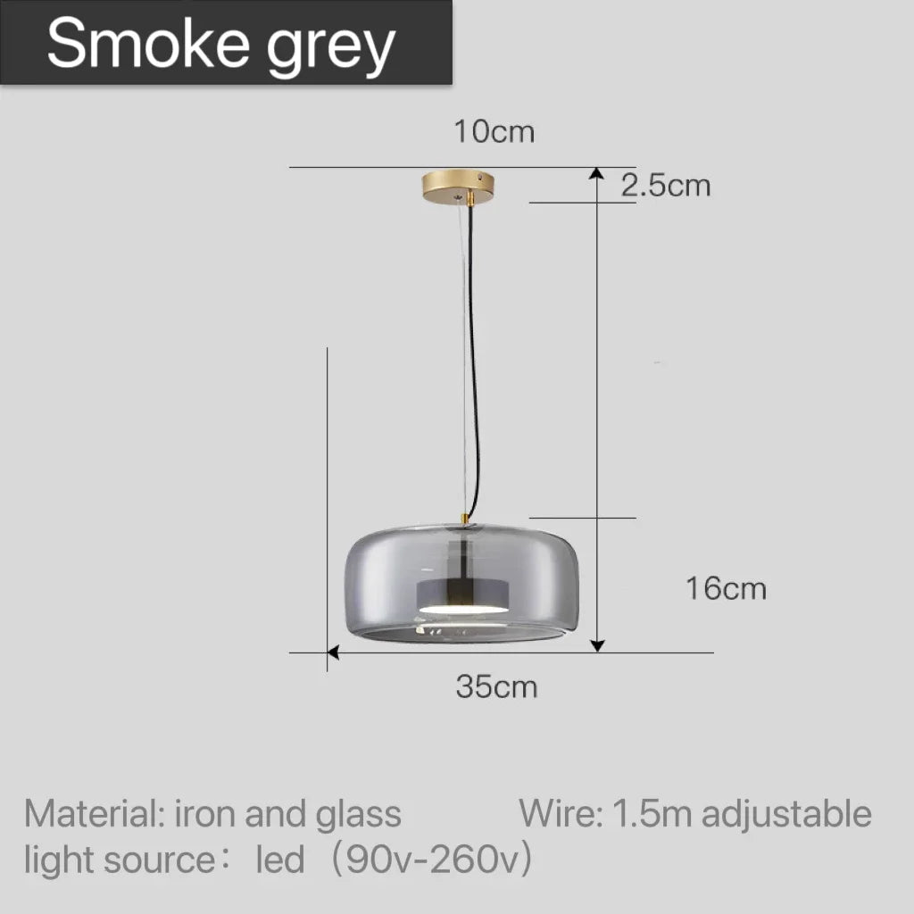 Nordic Glass Pendant Light | Modern Amber Dome Pendant Light