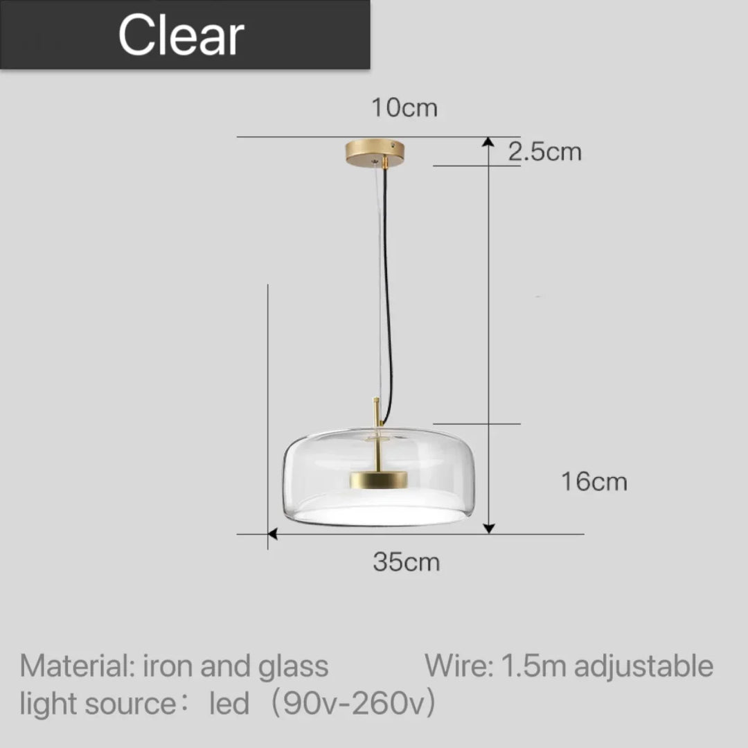 Nordic Glass Pendant Light | Modern Amber Dome Pendant Light