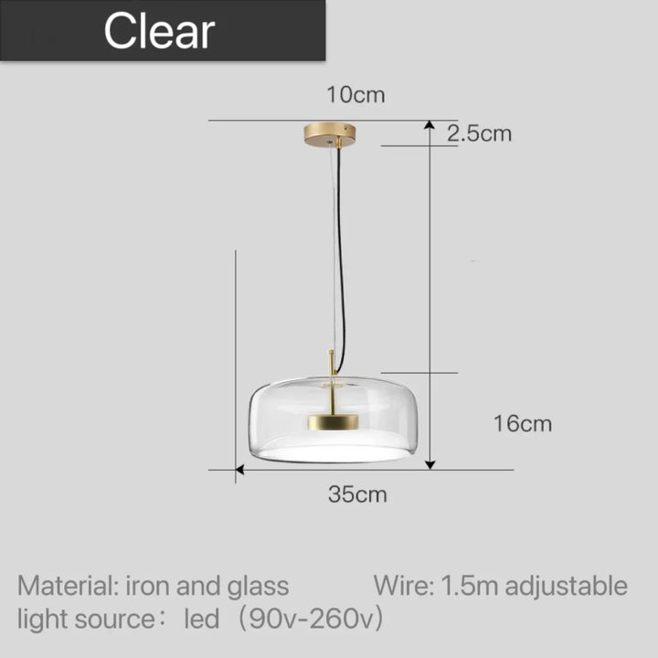 Nordic Glass Pendant Light | Modern Amber Dome Pendant Light