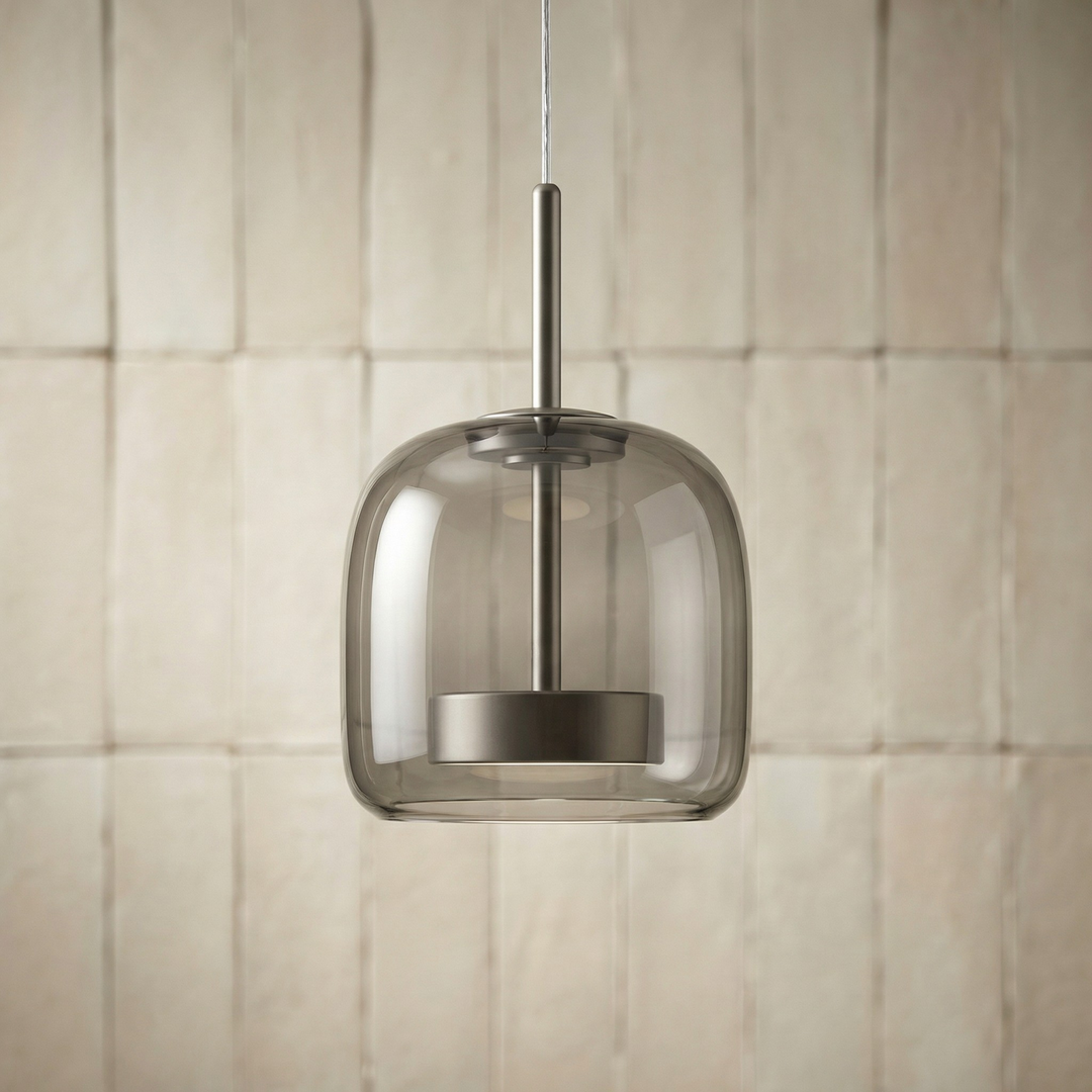 Nordic Glass Pendant Light | Modern Amber Dome Pendant Light