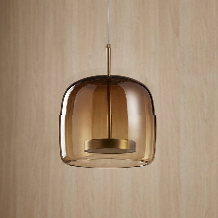 Nordic Glass Pendant Light | Modern Amber Dome Pendant Light