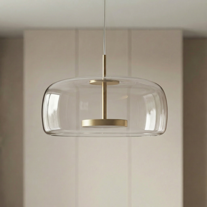 Nordic Glass Pendant Light | Modern Amber Dome Pendant Light