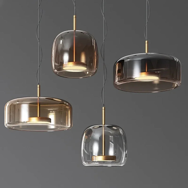 Nordic Glass Pendant Light | Modern Amber Dome Pendant Light