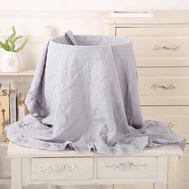 Organic Cotton Muslin Swaddle | Soft Ruffled Baby Blanket