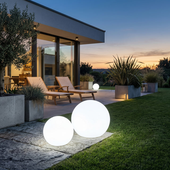Outdoor Globe Lamp - Illuminated Sphere Floor Light