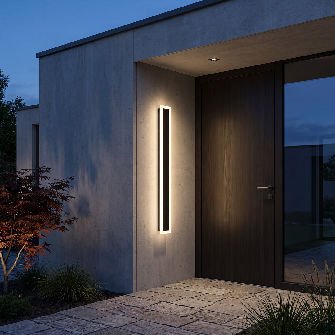 Outdoor LED Wall Light - Linear Bar with Diffused Edge Lighting