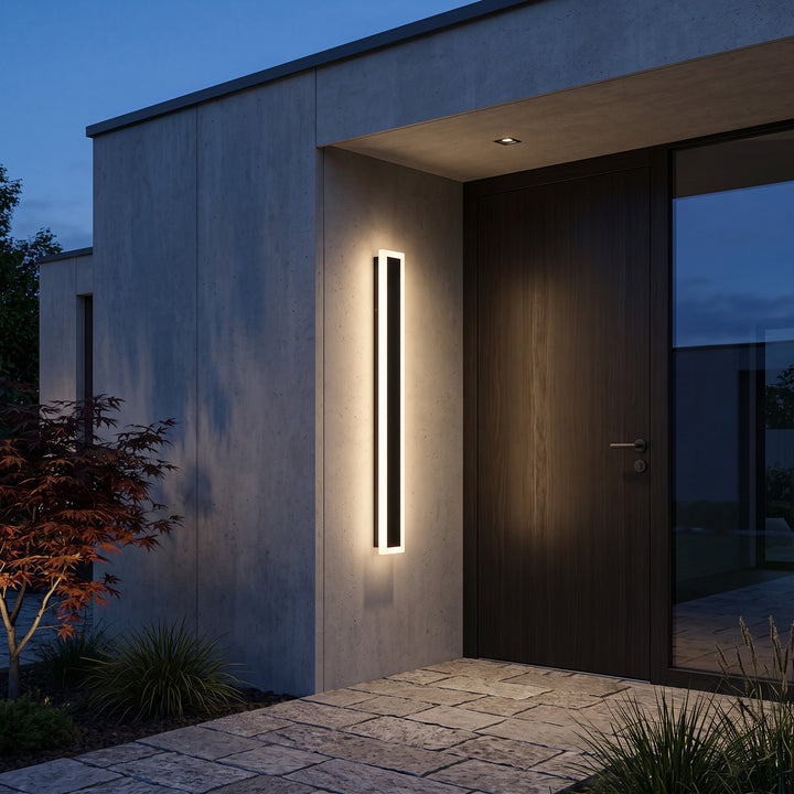 Outdoor LED Wall Light - Linear Bar with Diffused Edge Lighting