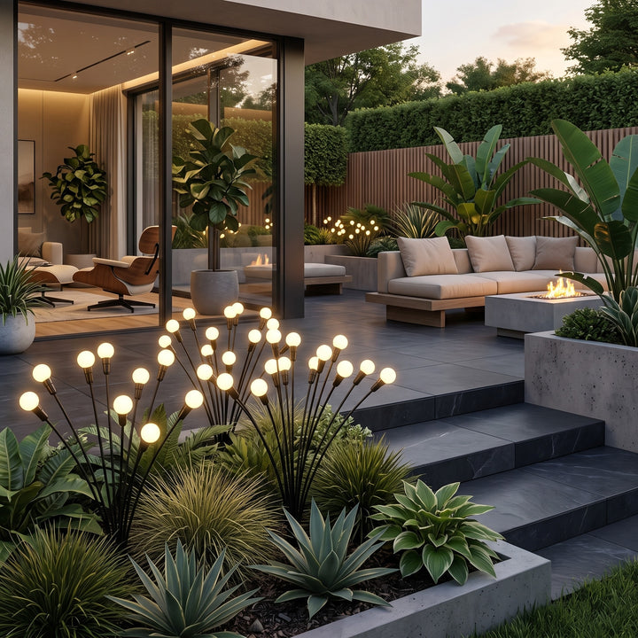 Outdoor Solar Garden Lamp - Firefly Swaying Stem Stake Light