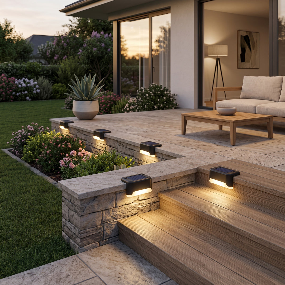 Outdoor Solar Step Lamp Angled Deck Light