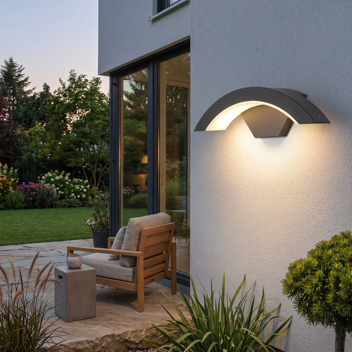 Outdoor Wall Light - Curved Arc Wall Sconce