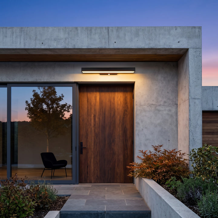 Outdoor Wall Mounted Lamp - Horizontal Linear Bar LED Shade