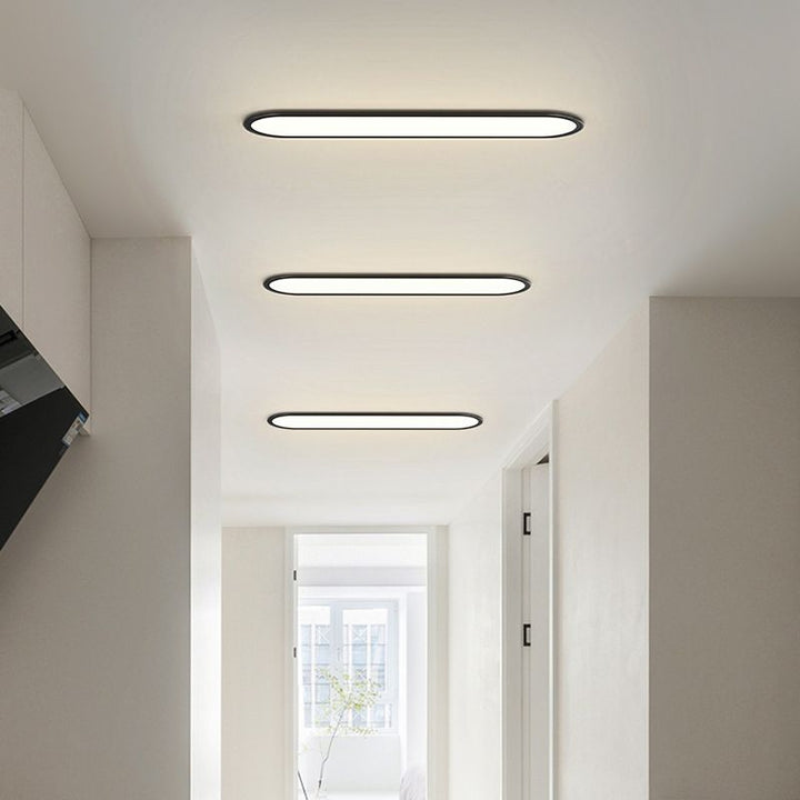 Oval LED Flush Ceiling Light in Black