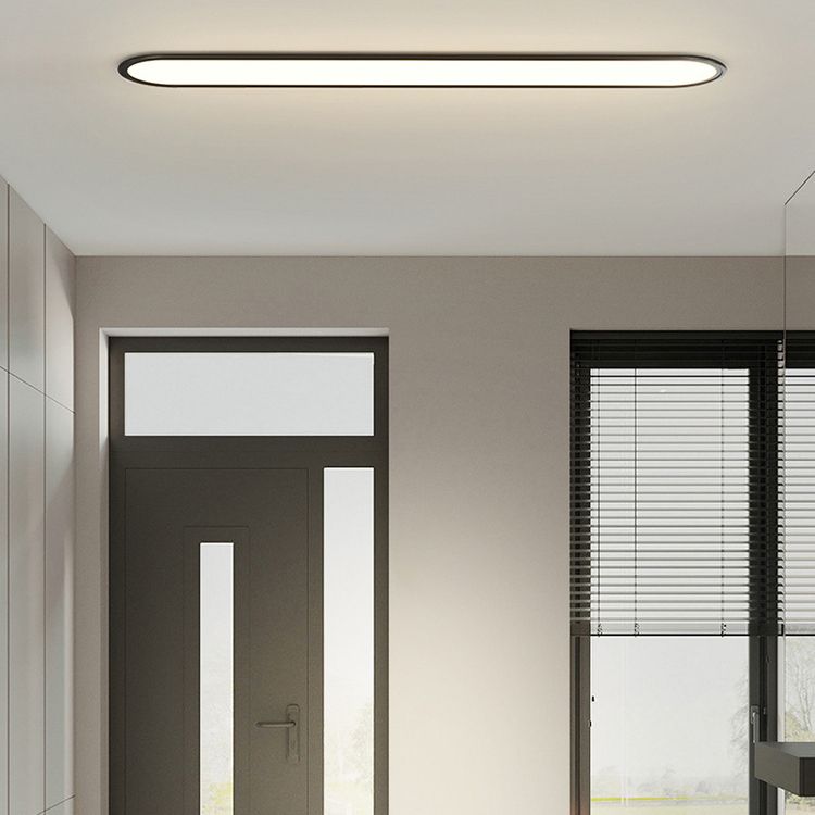 Oval LED Flush Ceiling Light in Black