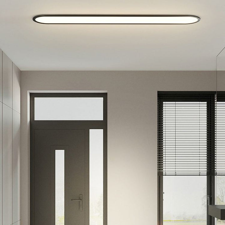 Oval LED Flush Ceiling Light in Black