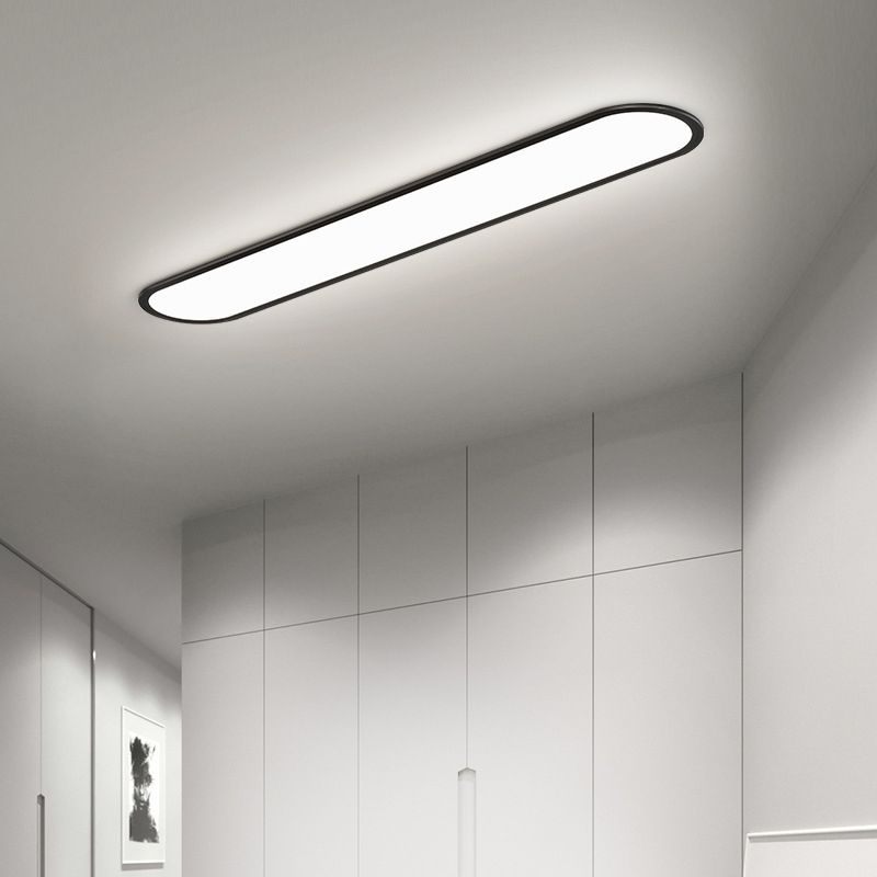 Oval LED Flush Ceiling Light in Black