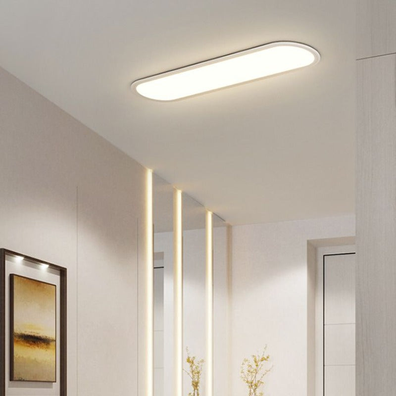 Oval LED Flush Ceiling Light in White