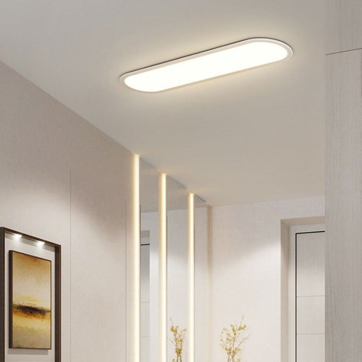 Oval LED Flush Ceiling Light in White