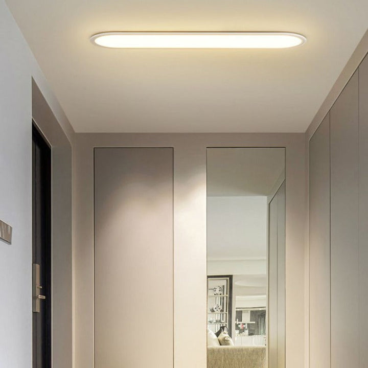 Oval LED Flush Ceiling Light in White