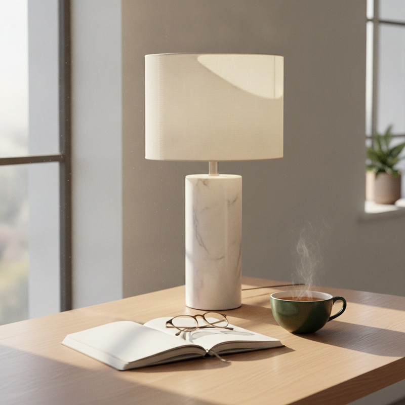 Pebble Marble Base Table Lamp