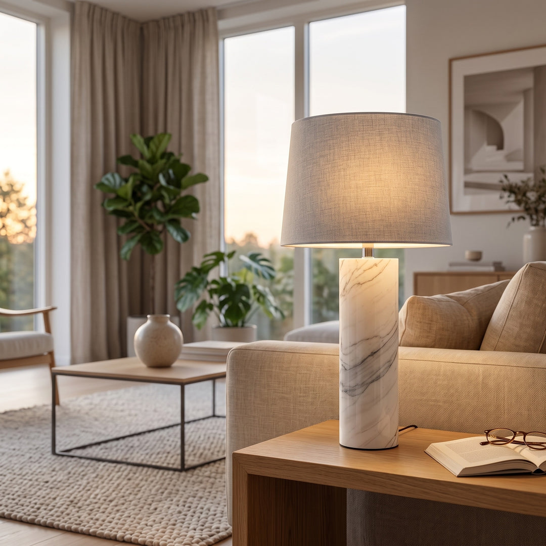 Pebble Marble Base Table Lamp